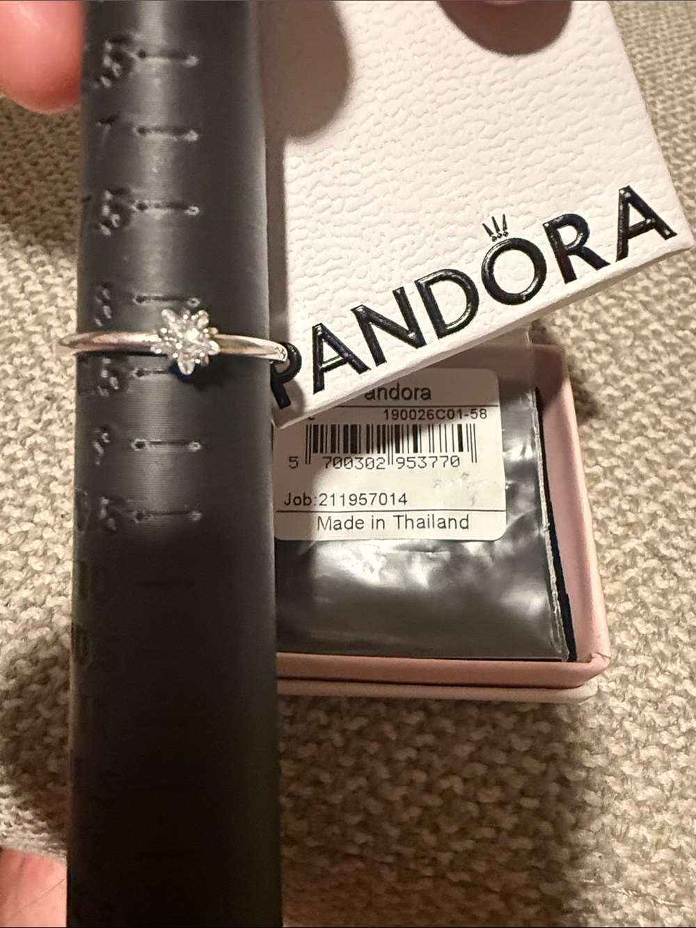 Pandora Celestial Silver Star-Shaped Sparkle Ring 8.5